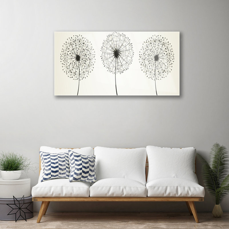 Glass Print Wall Art 100X50cm Image Printed On Glass Decorative Wall Picture Behind Toughened / Tempered Safety Real Glass For Kitchen & Living Room Theme: Flowers Floral