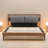 Brown&Gray Leather Bed with 2pcs Night Lights-1903016598