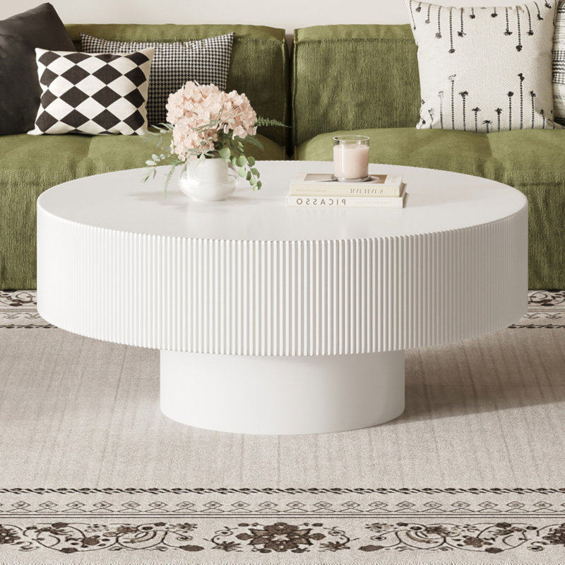 Table basse élégante Elegant Easy, 16.7" H x 35.4" W x 35.4" D, White