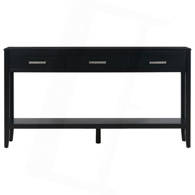 59.1 Inch Farmhouse Console Table With 3 Drawers And Bottom Shelf | Painted Entryway Sofa Table For Living Room And Hallway | Gift Idea