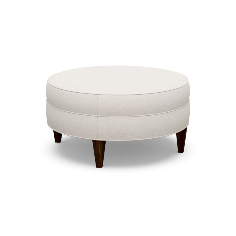 Ottoman Shop Round Ottoman, Walnut, 9637-49