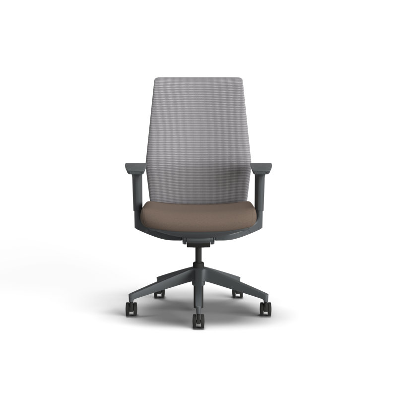 Chaise de bureau ergonomique en mailles chiffon HON, structure gris anthracite, écorce, Écorce, Gris anthracite