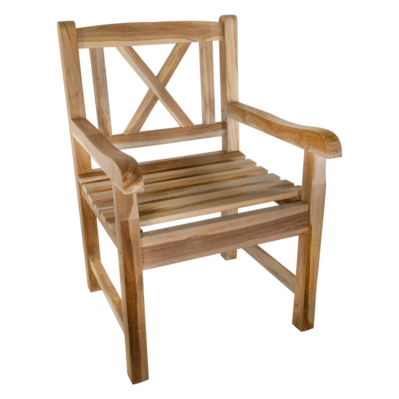 Nordic Teak Richawara Natural Teak Outdoor Dining Chair With Arm Rests