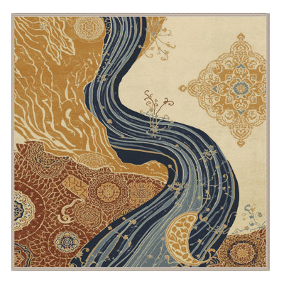 Machine Washable Ovaline Classic Oriental Rug in Brown – Beige Binding