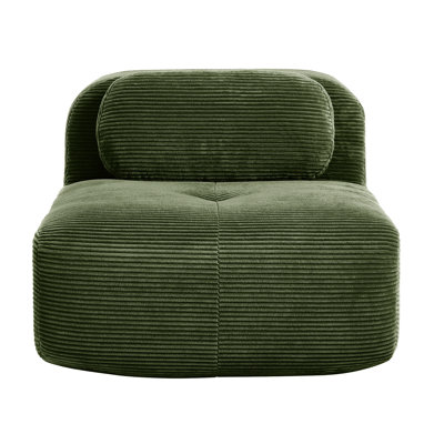 Velours côtelé en velours côtelé de couleur olive, sans assemblage, conception ergonomique, siège en éponge 32d, multi-angle réglable, livré avec coussins, profondeur de 34,54 po, largeur de 41,67 po, hauteur de 28,7 po, 1 siège requis, courbe haute