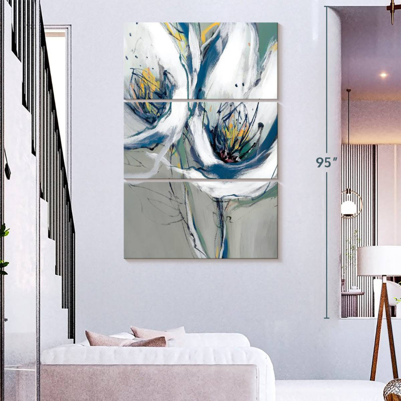Avery Seafoam Blooms, 74" H x 48" W