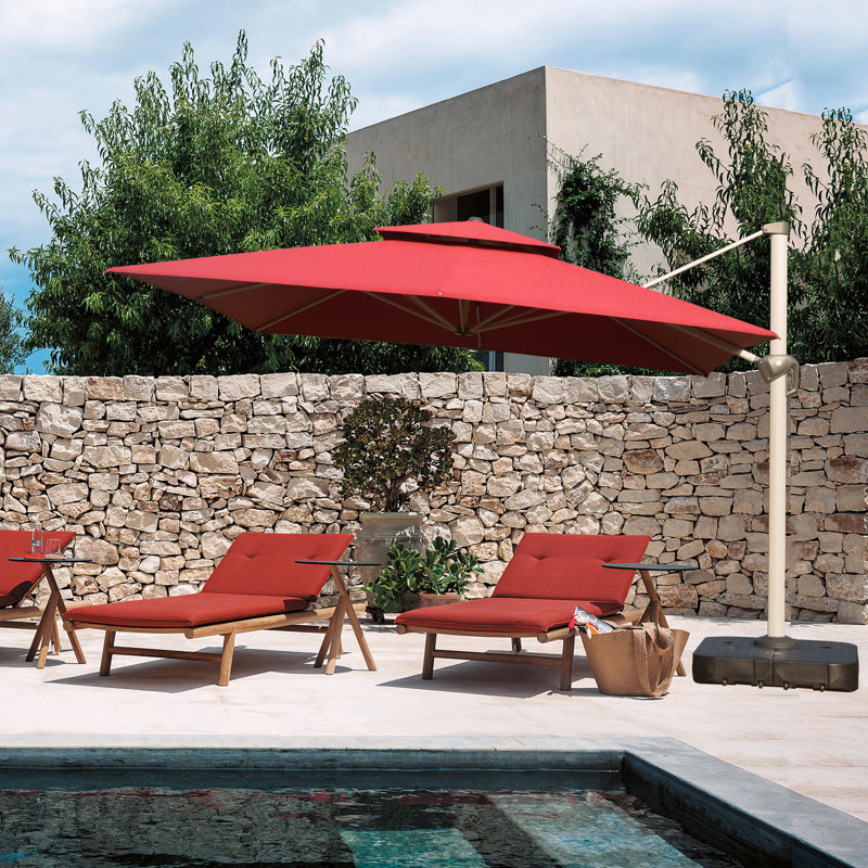 Parasol en porte-à-faux 115,75 po Sharnice, Bleu lac