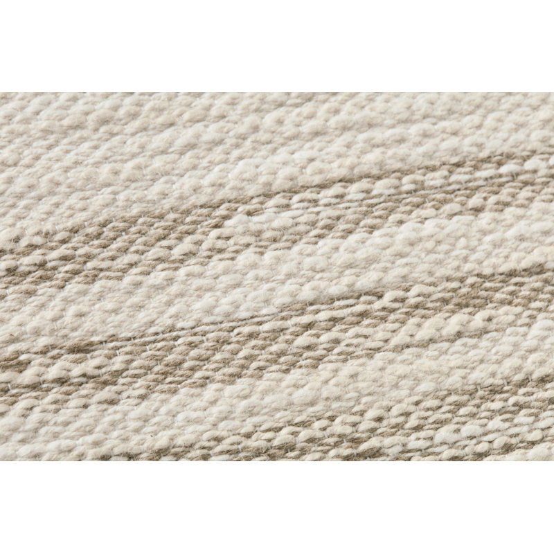 Jay Ivory Sand Striped Square Throw Pillow with Zipper