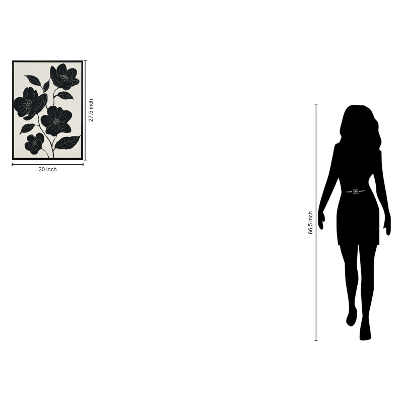 Art mural encadré Nocturnal Blooms II - 20 po x 28 po - cadre noir