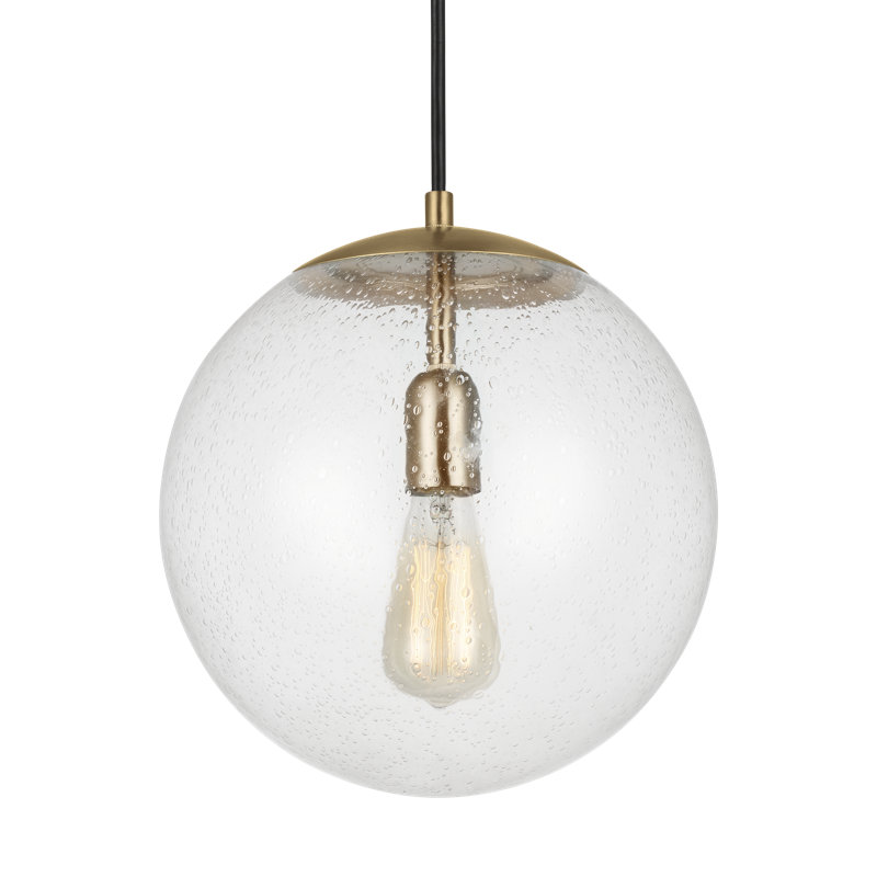 Leo - Grand luminaire suspendu à globe suspendu de Visual Comfort Studio, H 12,5 po x l 12 po x P 12 po, Bronze satiné