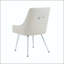 Chaise de salle à manger capitonnée en cuir avec dossier à losanges et poignée en métal - ensemble de 2-129041757-129041759-129041761