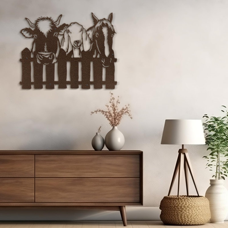 Wall Decor Metal, 12" H x 18" W x 0.05" D, Bronze