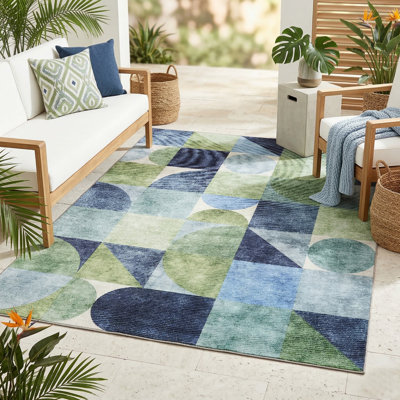 Tapis intérieur / extérieur bleu Naya