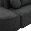 Canapé modulaire Boneless de 114,9 po avec des extrémités arrondies, un siège confortable de 24,4 po et un revêtement respirant Boucle pour le salon, 6 sièges, motif noir, profondeur d'assise, tissu doux-133451097-133451096