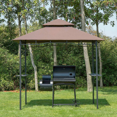 Abri de barbecue avec double toit, auvent extérieur pour barbecue