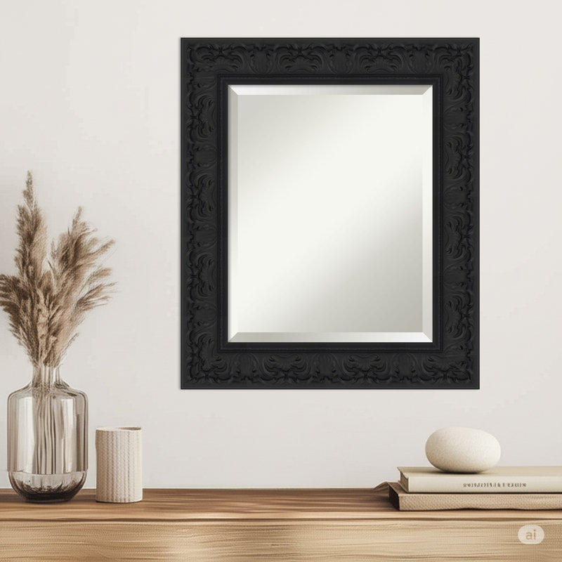 Miroir mural Luxe, 26,75 po x 22,75 po, Noir
