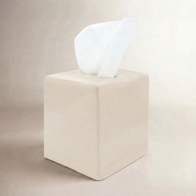 Stonewashed Linen Tissue Box Cover
