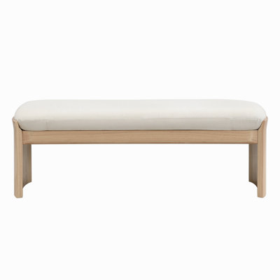 Sandy Rubberwood Bench With Soft Cushion Seat