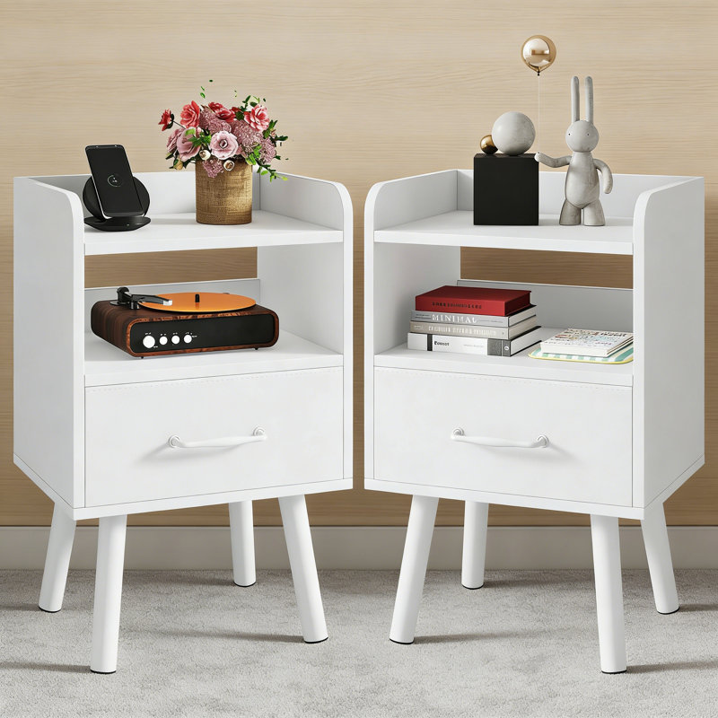 39cm W Manufactured Wood Bedside Table