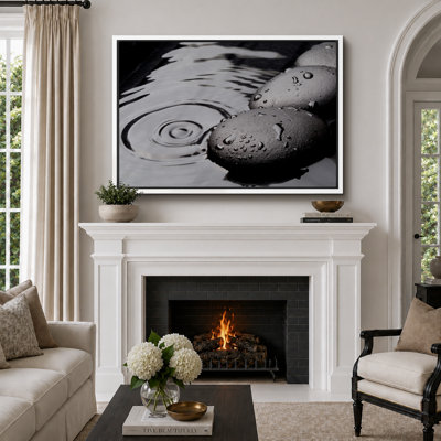 "Zen Stones" Serene Spa Rock Ripples In The Water Calm, photographie sur toile, salle de bain, décoration murale