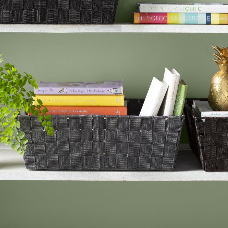 Panier en tissu, gris, H 4,5 po x l 11,4 po x P 6,5 po, 4