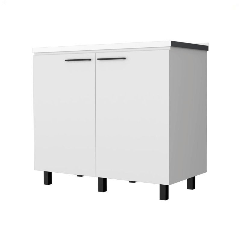 2 éviers utilitaires et une armoire, Blanc