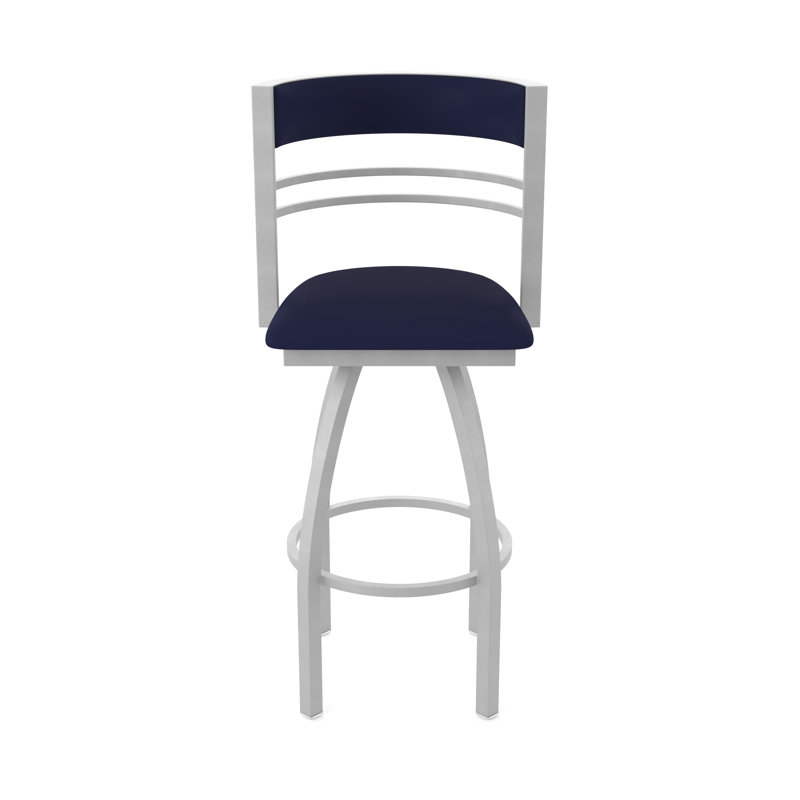 Hunter Swivel Stool, Nickel anodisé, Tabouret de bar (siège d'une hauteur de 36 po), Vinyl-Canter Twilight