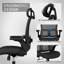 Chaise de bureau ergonomique Okeysen certifiée BIFMA avec appui-tête, système de levage lombaire et accoudoir rabattable