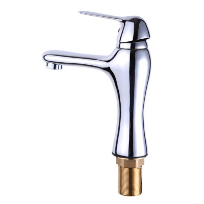 Robinet de lavabo de salle de bain moderne à un trou en chrome, hauteur de 7 pouces, portée de 4 pouces
