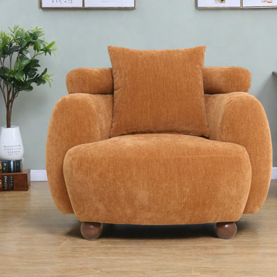 Fauteuils d'appoint surdimensionnés, fauteuil lounge moderne en chenille de 96,5 cm pour la maison