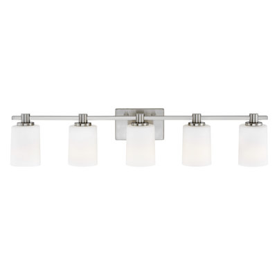 Luminaire pour salle de bain 5 lumières avec abat-jour cylindrique gravé Karlie
