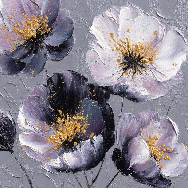 Lavande, impression florale sur toile tendue abstraite, H 20 po x l 20 po x P 1,5 po