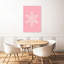 Pink Winter Snowflake Delicate Abstract Contemporary Winter Landscape Wall Art Print-1608231702