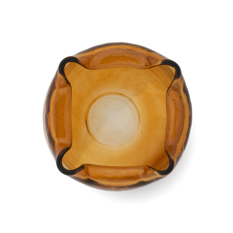 Fold Vase, Large, Amber, Small, Amber