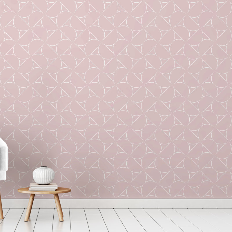 Panneau de papier peint adhésif Aibhlinn, l 24 po x L 96 po, Rose
