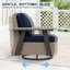 Chaise longue d'extérieur pivotante en osier avec coussins-460850391