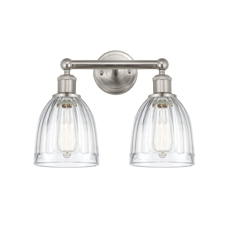 Radegonde 2 - Light Dimmable Vanity Light, Clear, Brushed Satin Nickel