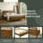 Roundhill Furniture Eldren Wood Platform Bed in Walnut Finish, Queen-123584302