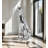 Shiny Silver Dog Floor Sculpture Home Decor Ornament