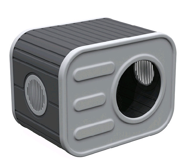 Indoor Camera Cat House, Antarctic Gray & Black