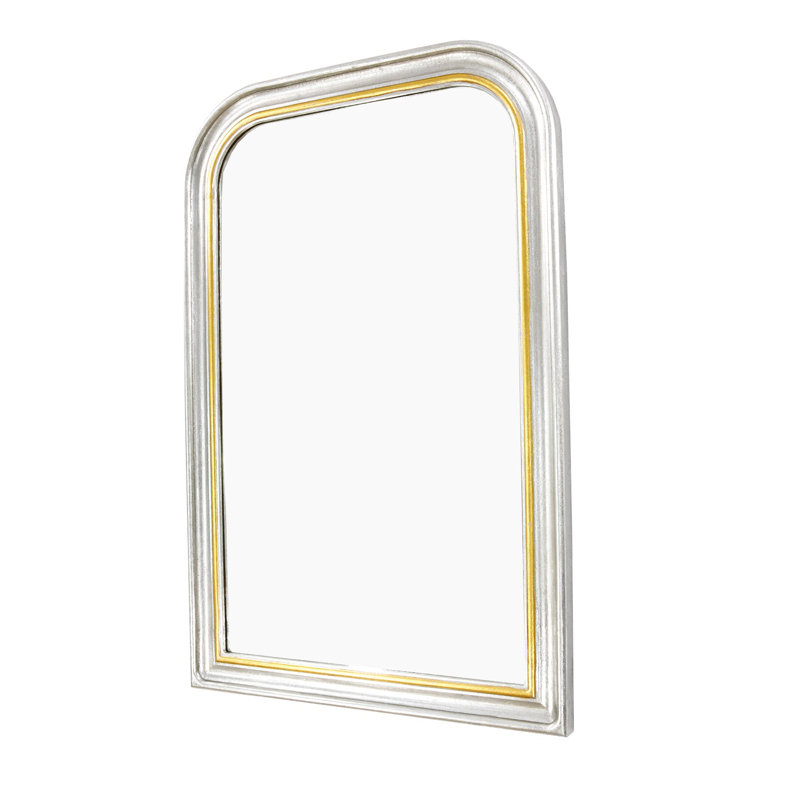 Tallulah Flat Wall Mirror, Antiqued Silver Leaf/Gold Leaf