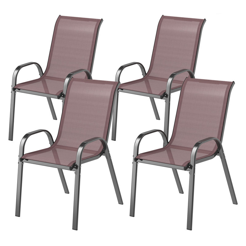 Outsunny Outdoor Dining Chairs Set Of 4