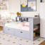 Lit de jour simple en bois avec 2 tiroirs, tablette de rangement et ports de chargement USB-1706595326-1706595324