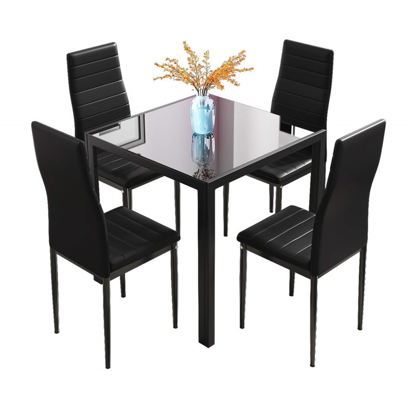 Otisco 4 - Person Dining Set, Black