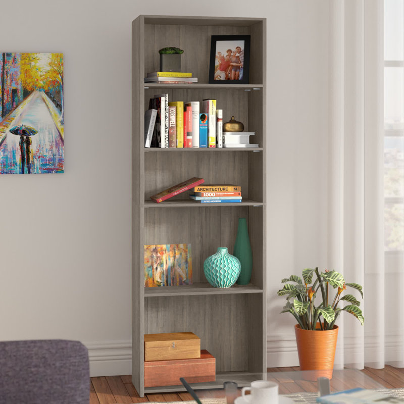 Bibliothèque standard Arisztid, Gris, (5 tablettes) H 71,18 po x l 24,5 po x P 11,5 po