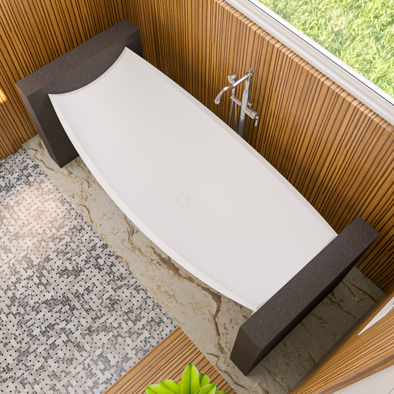 70.75'' x 33.5'' Soaking Resin Bathtub, White