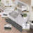 Solid Wood 42" Single Bathroom Vanity Set With Solid Surface Countertop,Pre-Assembled Bath Cabinet Dark Gray
