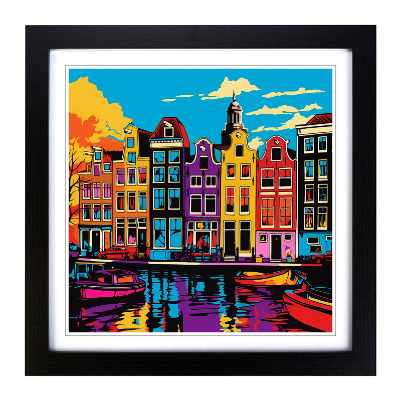 Amsterdam Pop Art - Framed Print, Black