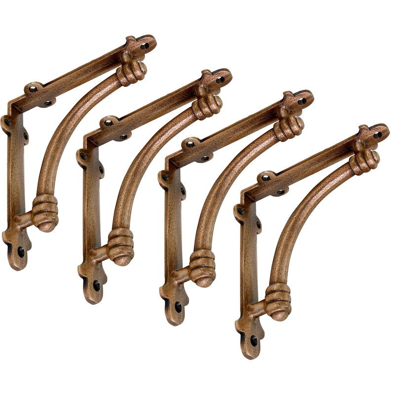Half Round Shelf Bracket, Antique Copper, Small