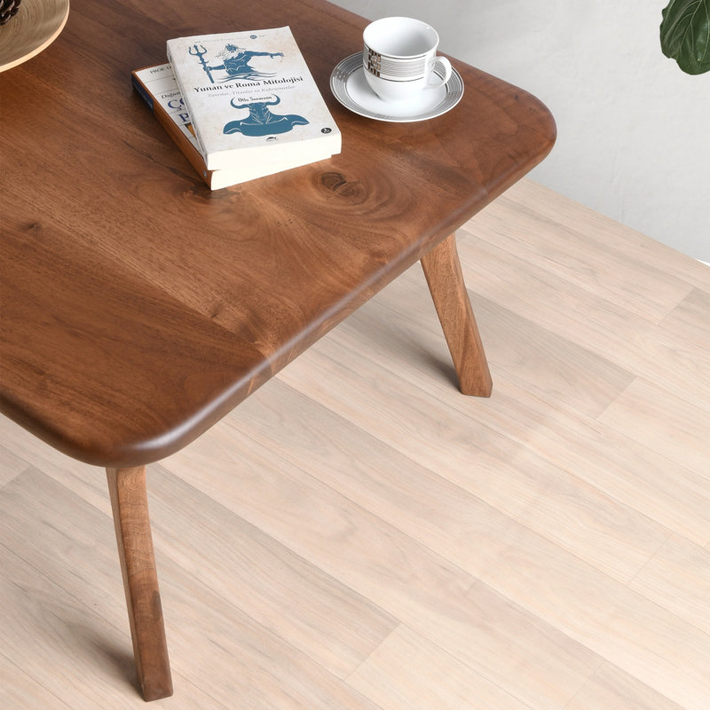 Sidney Solid Walnut Wood Rectangular Coffee Table, Mid-Century Modern, 16" H x 28" L x 20" W